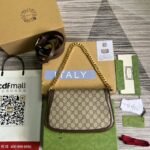 Gucci Blondie Medium Shoulder Bag 11in/ 28cm Beige/ Ebony GG Supreme Canvas Gold Hardware For Women 699268 K9GSG 8358 - Image 6