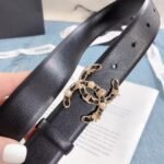 Chanel Belt With Double C Buckle Black Gold Toned Hardware Women Belt - Image 5
