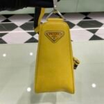 Prada Saffiano Triangle Shoulder Bag 11in/ 28cm Yellow Silver Hardware For Women 2VH155_2FAD_F0377_V_OOO - Image 4