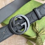 Gucci Signature Belt Black GG, Gucci Belt 411924 - Image 5
