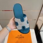 Hermes Izmir Sandals Blue/ Grey For Men - Image 8