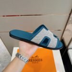 Hermes Izmir Sandals Blue/ Grey For Men - Image 4