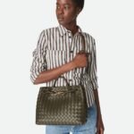 Bottega Veneta Andiamo Medium Top Handle Bag 12.6in/ 32cm Cypress Gold Hardware For Women 766016VCPP13231 - Image 2