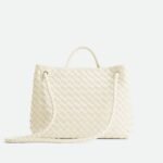 Bottega Veneta Andiamo Medium Top Handle Bag 12.6in/ 32cm Sea Salt Gold Hardware For Women 766016VCPP19211 - Image 3