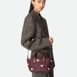 Bottega Veneta Mini Cabat Top Handle Bag 7.9in/ 20cm Barolo/ White For Women Gold Hardware 818017V52B12352 - Image 2