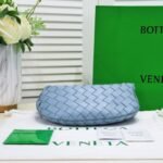 Bottega Veneta Jodie Top Handle Bag 11in/ 28cm Blue Silver Hardware For Women - Image 7