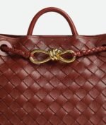 Bottega Veneta Andiamo Small Top Handle Bag 9.8in/ 25cm Sapele Gold Hardware For Women 766014VCPP12507 - Image 6
