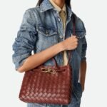 Bottega Veneta Andiamo Small Top Handle Bag 9.8in/ 25cm Sapele Gold Hardware For Women 766014VCPP12507 - Image 3