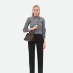 Bottega Veneta Andiamo Small Top Handle Bag 9.8in/ 25cm Fondant Gold Hardware For Women 766014VCPP12272 - Image 2