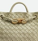 Bottega Veneta Andiamo Small Top Handle Bag Travertine 9.8in/ 25cm Gold Hardware For Women 766014VCPP12943 - Image 5