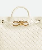 Bottega Veneta Andiamo Small Top Handle Bag Sea Salt 9.8in/ 25cm Gold Hardware For Women 766014VCPP19211 - Image 5