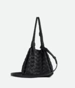 Bottega Veneta Parachute Small Top Handle Bag 7.9in/ 20cm Black Gold Hardware For Women 796569VCPPT1019 - Image 4