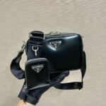 Prada Small Brique Bag Black For Women 7.4 in / 19 cm 2VH070_ZO6_F0002_V_ZMI