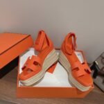 Hermes Doll 40 Espadrilles Orange For Women 1.6in/4cm - Image 8