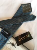 Gucci G Silk Jacquard Tie Blue GG Men Tie - Image 3