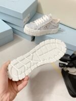 Prada Double Wheel Gabardine Sneakers Light Blue For Women 2in/50mm PRD - Image 3