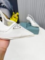 Prada Mesh Fabric Slingback Pumps White For Women PRD - Image 3