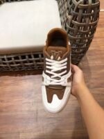 Louis Vuitton Trainer Sneaker Rubber Monogram White/Brown Virgil Abloh For Men LV - Image 7