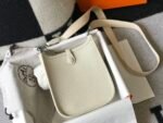 Hermes Evelyne 16 Amazone Bag Beige With Silver-Toned Hardware For Women, Women's Shoulder And Crossbody Bags 6.3in/16cm - Image 7