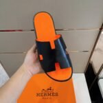 Hermes Izmir Sandals Black/ Orange For Men - Image 6