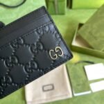 Gucci Signature Card Case Black Metal Hardware For Men 4in/10cm GG ‎473927 CWC1N 1000 - Image 5
