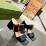 Gucci Women's Sandal With Bamboo Buckle Black For Women GG