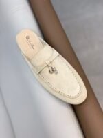 Loro Piana Babouche Charms Walk Loafers Linen For Women - FAI1543 D746 - Image 5