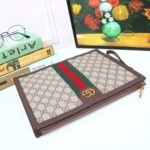 Gucci Ophidia Pouch With Web Beige And Ebony GG Supreme Canvas 672989 96IWT 8745 - Image 4