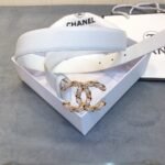 Chanel Belt With Double C Buckle White Women Belt - Image 3