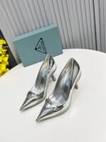 Prada Brushed Slingback Pumps Silver For Women PRD - Image 3