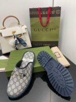 Gucci Men's GG Slipper With Horsebit Blue For Men GG Shoes ‎694249 96G60 4073 - Image 6