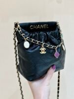 Chanel CC Small Bucket Bag Black - Image 7