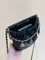Chanel CC Small Bucket Bag Black - Image 10