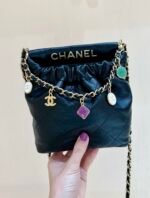 Chanel CC Small Bucket Bag Black - Image 2