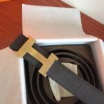 Hermes Mini Constance Guillochee Belt Buckle & Reversible Grey Hermes Belt