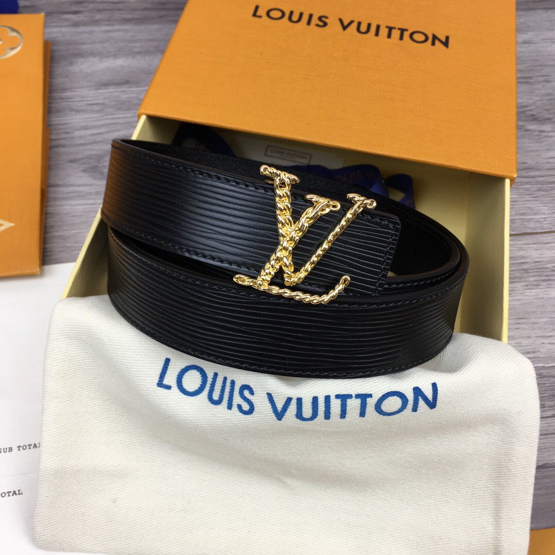 cd535a3c.jpg Louis Vuitton LV Malletier Belt Epi Gold Toned Hardware LV Women Belt - Image 1