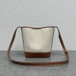 Celine Small Bucket Cuir Triomphe In Textile Natural / Tan 198242EFL.02NT - Image 9