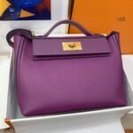 Hermes 24/24 Clemence Swift Purple For Women, Women's Handbags, Shoulder Bags 11.4in/29cm - Image 8
