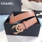 Chanel Belt With Double C Buckle Light Orange Gold Toned Hardware Women Belt - Image 5