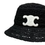 Celine Bucket Hat In Raffia Black For Women 57cm/22.4in - Image 2