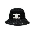 Celine Bucket Hat In Raffia Black For Women 57cm/22.4in
