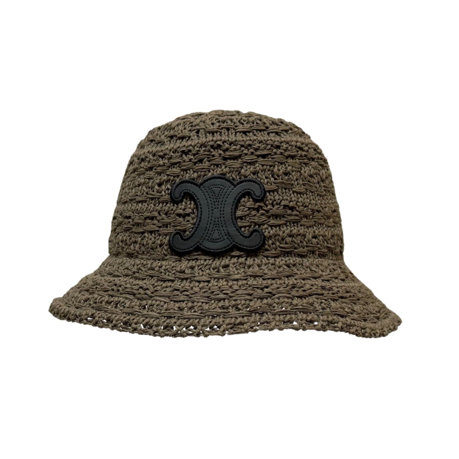celine-bucket-hat-raffia-natural-taupe.jpg Celine Bucket Hat In Raffia Taupe For Women 57cm/22.4in - Image 1