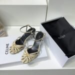 Celine Triomphe Sandal White For Women - Image 3