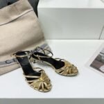 Celine Triomphe Sandal Gold Tone For Women - Image 6