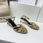 Celine Triomphe Sandal Gold Tone For Women - Image 8