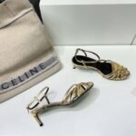 Celine Triomphe Sandal Gold Tone For Women - Image 9