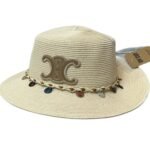 Celine Wide Brim Straw Hat Raffia Light Beige For Women 57cm/22.4in - Image 2