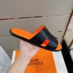 Hermes Izmir Sandals Black/ Orange For Men - Image 5