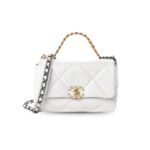 Chanel 19 HandBag White AS1160