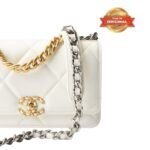 [True-to-ORIGINAL] Chanel 19 Wallet On Chain White For Women 19cm/7.5in AP3267 B04852 10601 - Image 3